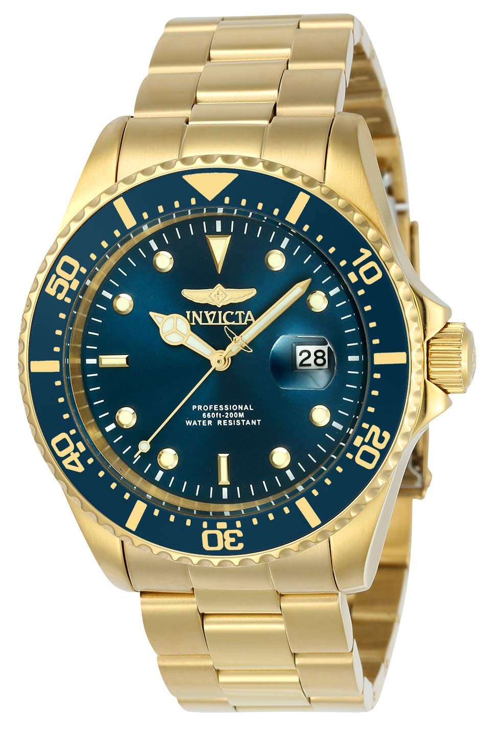インビクタ Pro Diver メンズ ネイビー文字盤 ゴールド ステンレス 200m防水 43mm|Basqueバスク