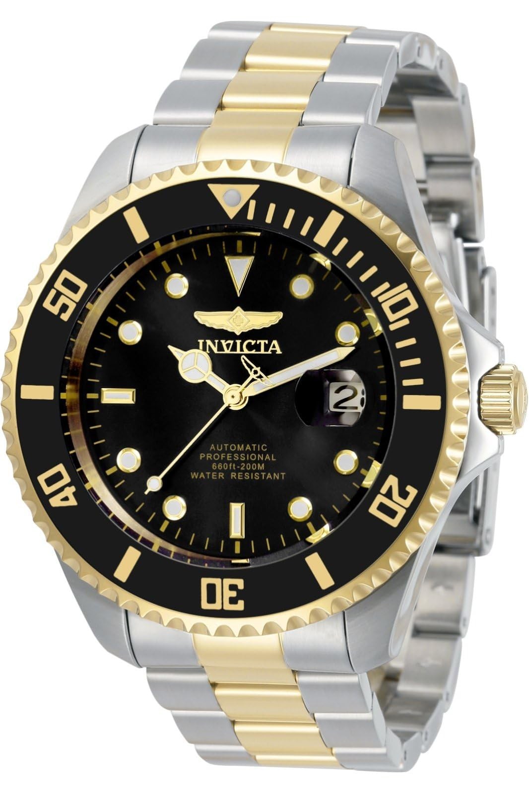 インビクタ Pro Diver メンズ 自動巻き ステンレス 200m防水 ブラック文字盤 ツートンカラー 47mm｜Basqueバスク