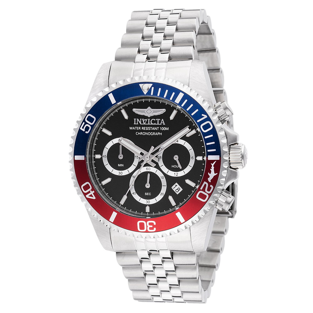 INVICTA Pro Diver メンズ 43粍 ステンレス鋼スチール写真 スチール写真 黒いこと dial VD53 石英