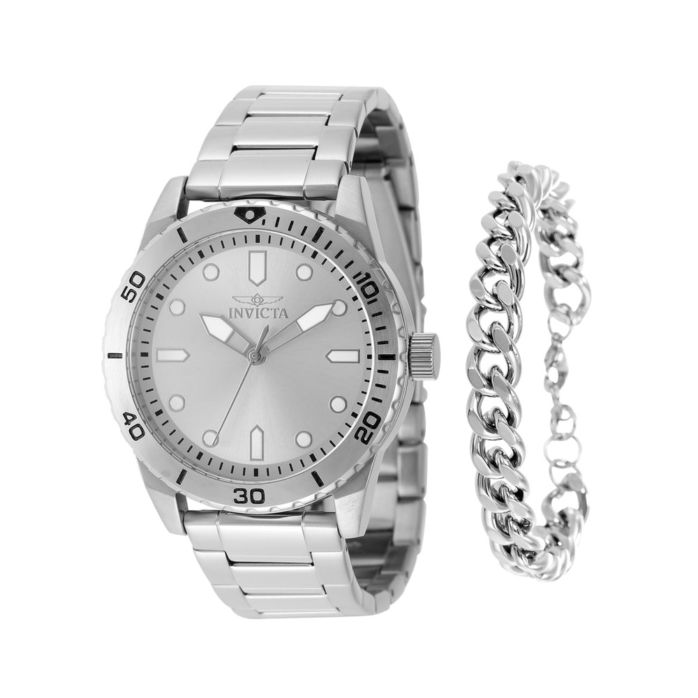 INVICTA Ocean Voyage メンズ 43粍 ステンレス鋼スチール写真 スチール写真 しろがね色 dial マイコン21J 石英