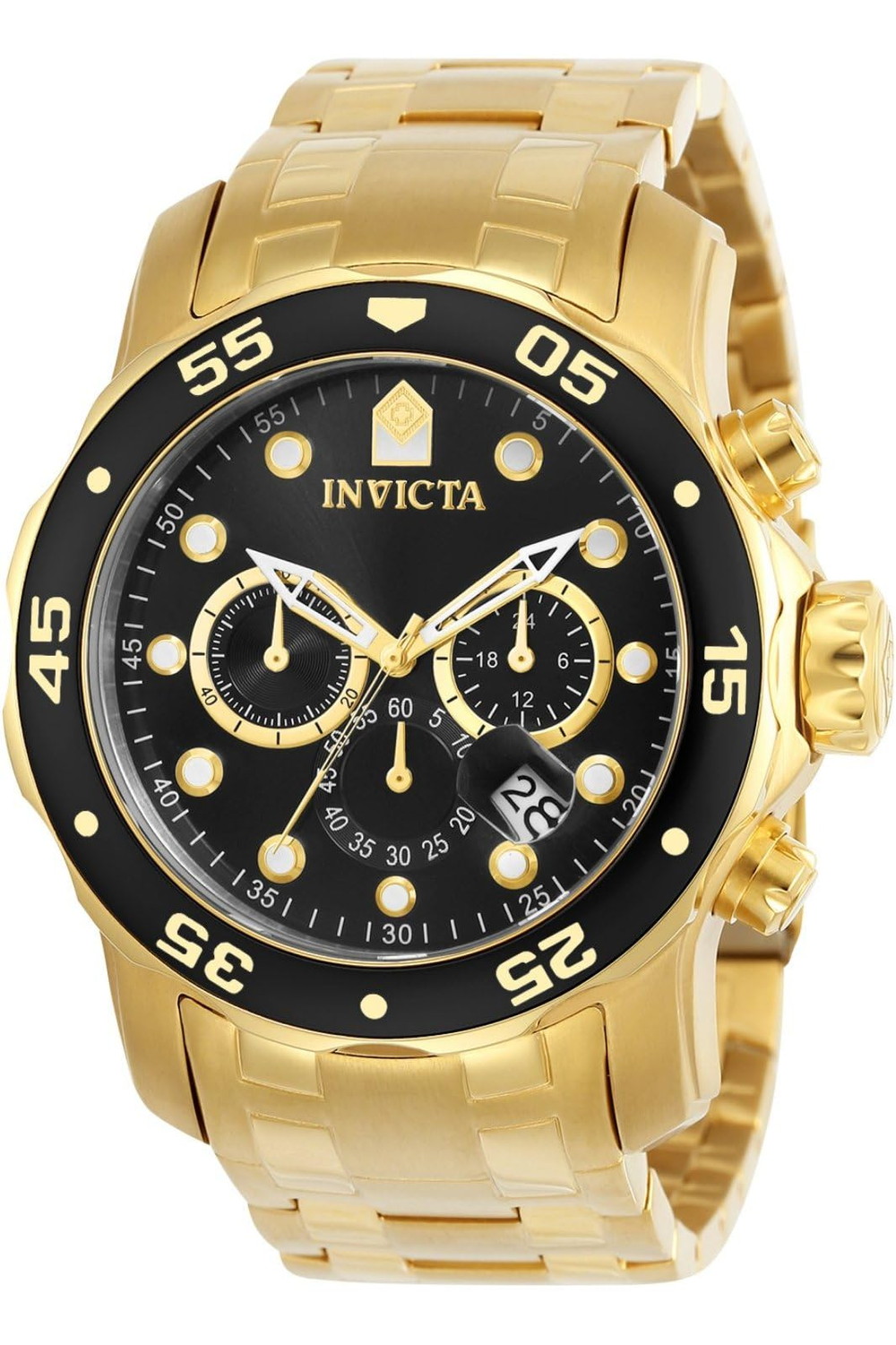 Invicta メンズ 0072 Pro Diver Collection クロノグラフ 18k ゴールドプレーテッド 御覧になる