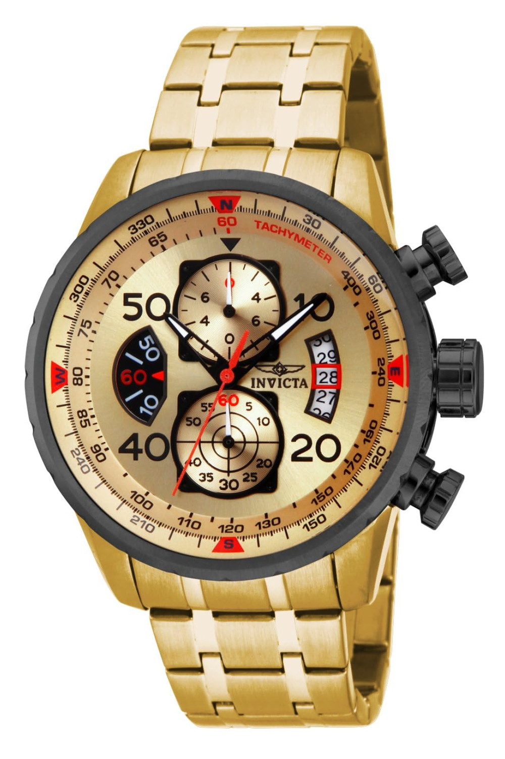 Invicta メンズ 17205 AVIATOR アナログ見せびらかす ジャパニーズ 石英 ゴールド ご覧なさる
