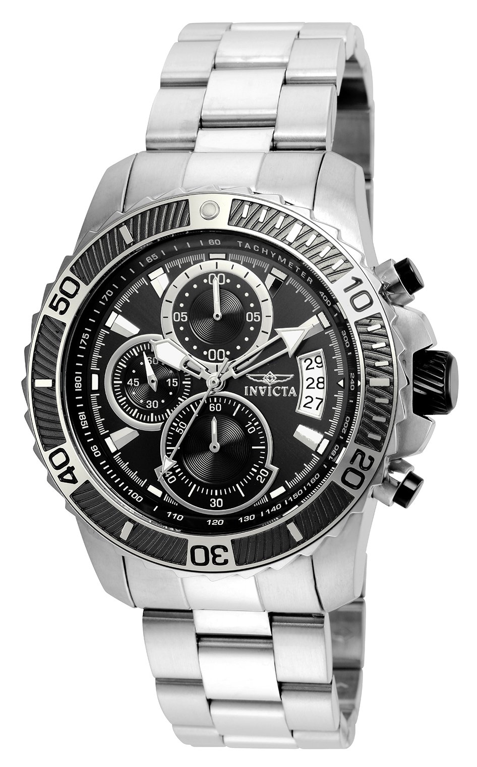 Invicta メンズ 22412 Pro Diver アナログディスプレイ クォーツ シルバー ウォッチ