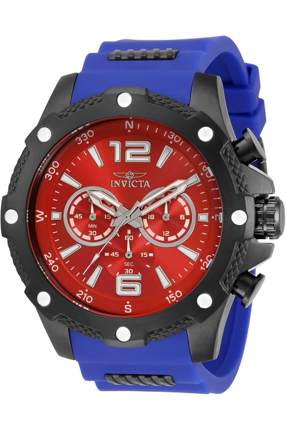 Invicta メンズ I-Force 50粍 ステンレス鋼スチール写真 ケイ素樹脂 クォーツウォッチ 黒いこと 34020