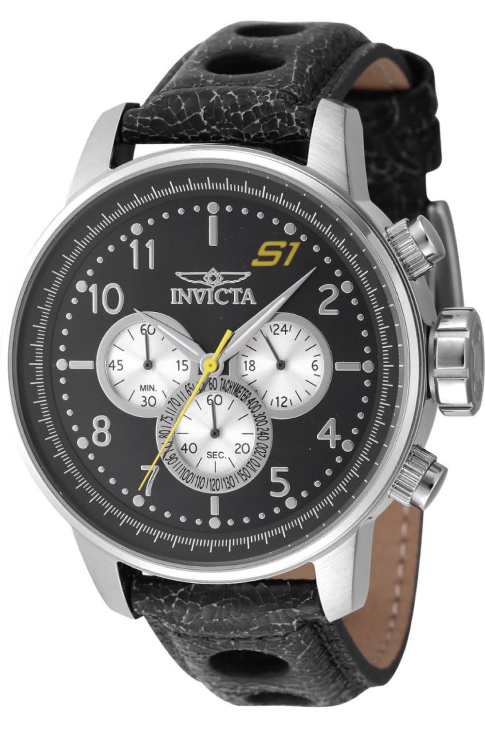 Invicta S1 Rally メンズ 48粍 ステンレス鋼スチール写真 スチール写真 黒いこと しろがね色 黄色 dial VD54 石英