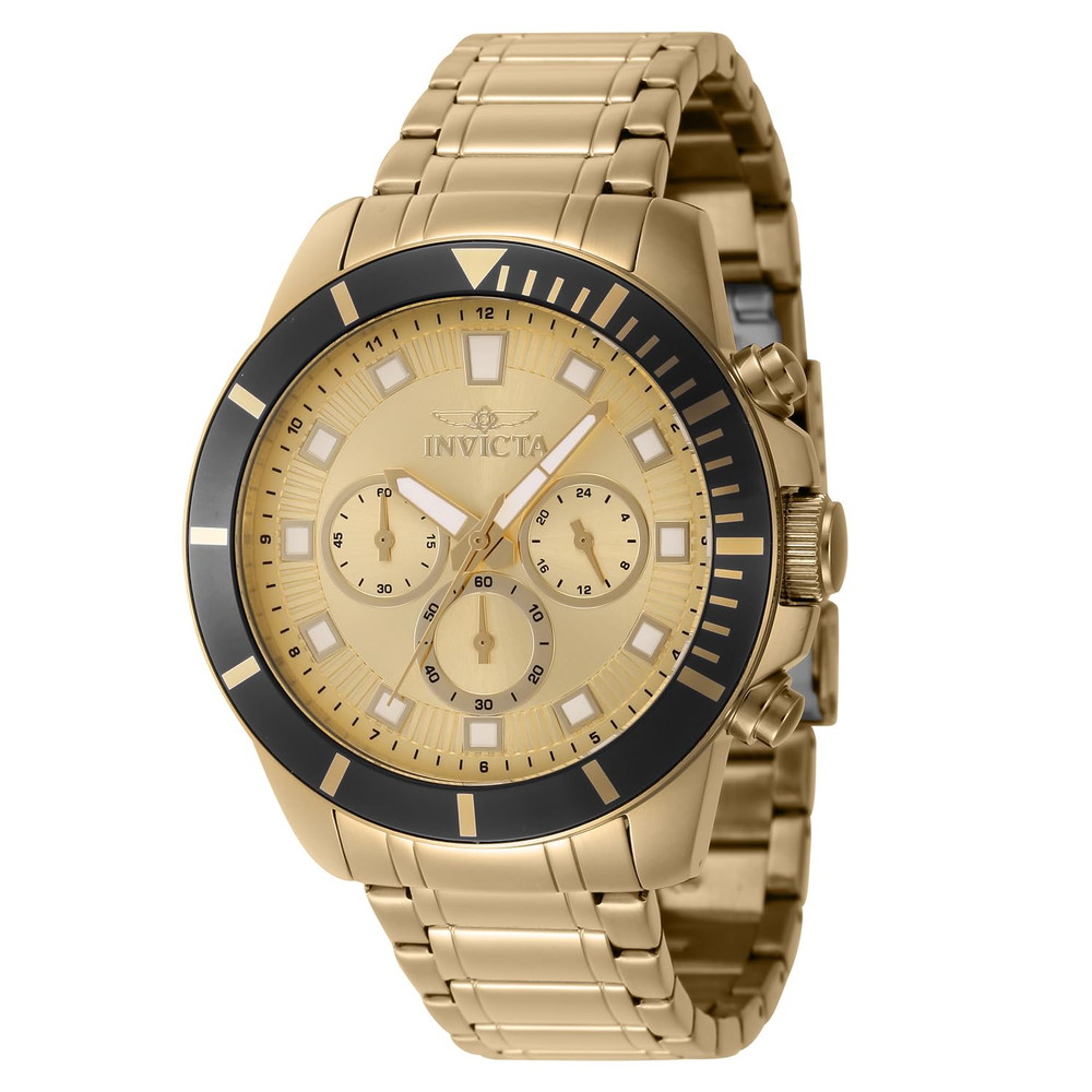 Invicta メンズ 46045 Pro Diver 石英 クロノグラフ ゴールド文字盤 御覧になる