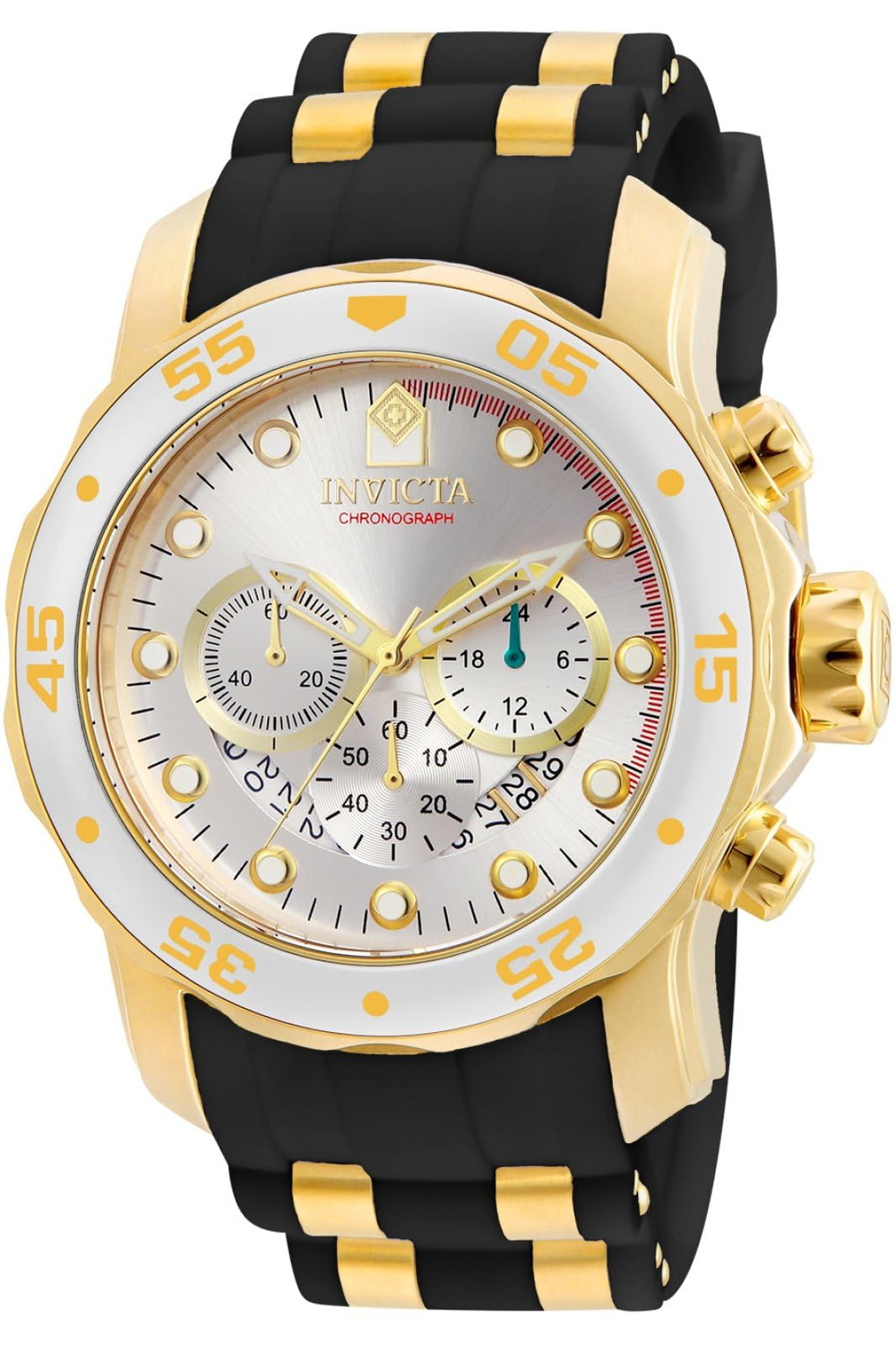 Invicta メンズ 6985 Pro Diver Collection クロノグラフ しろがね色文字盤 黒いこと ポリウレタン ご覧なさる