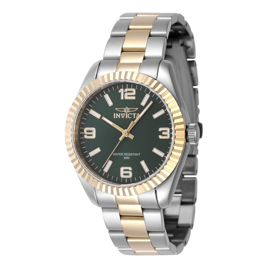 InvictaインビクタSpecialty Stratford レディース 腕時計 36mm ゴールド ステンレス グリーン文字盤 クォーツ 50m防水 Invictaインビクタ