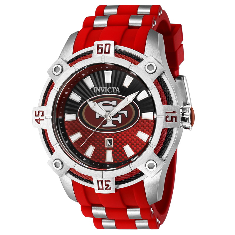 【楽天市場】Invictaインビクタ NFL San Francisco 49ers メンズ腕時計 52mm Steel Red ...