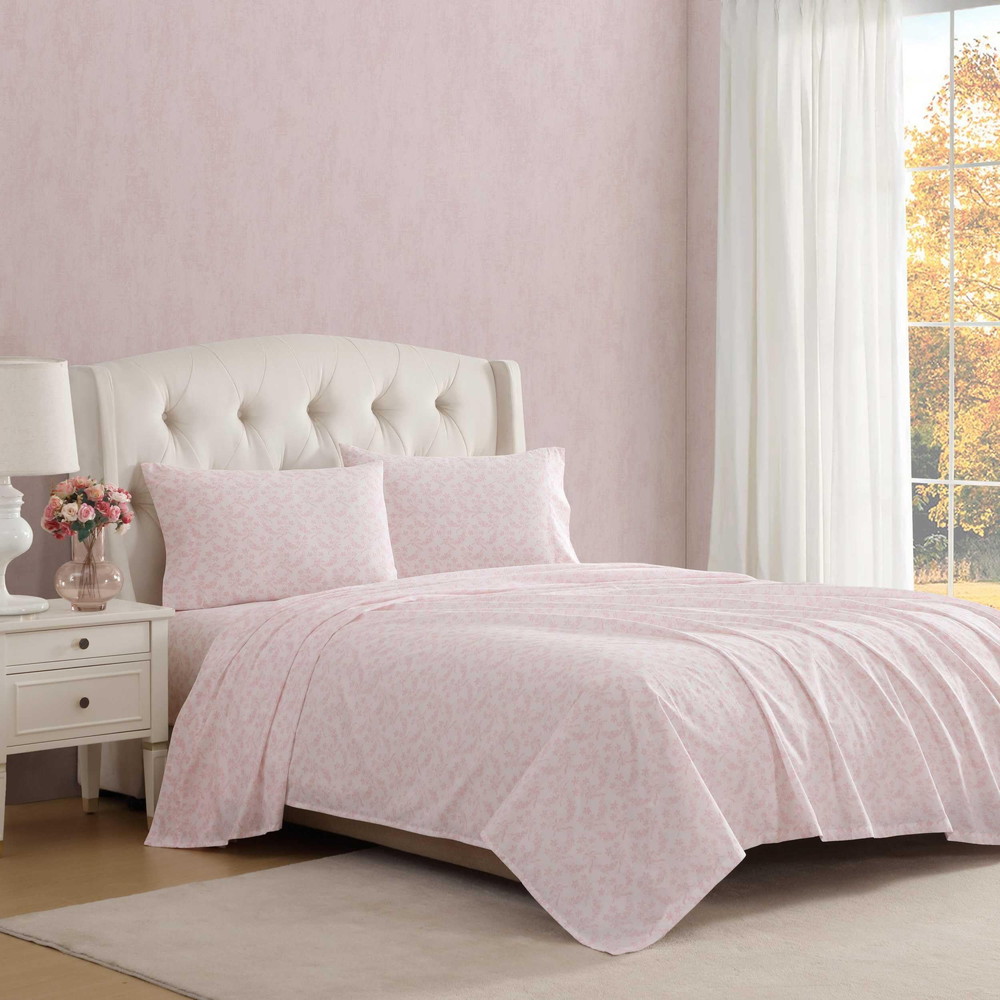 Laura Ashley クイーンベッドシーツ パーケルコットン Antoinette Pink
