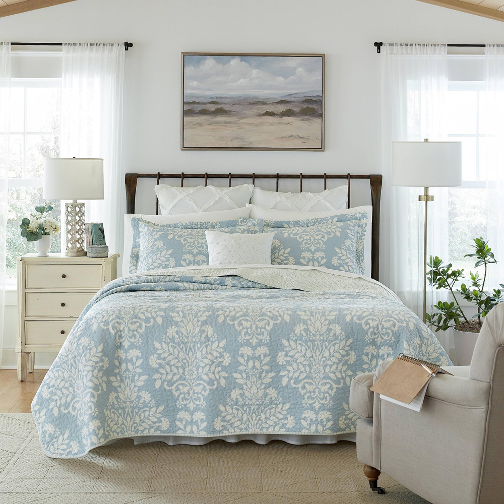 Laura Ashley Home ツインキルトセット リバーシブル コットン Rowland Blue ツイン