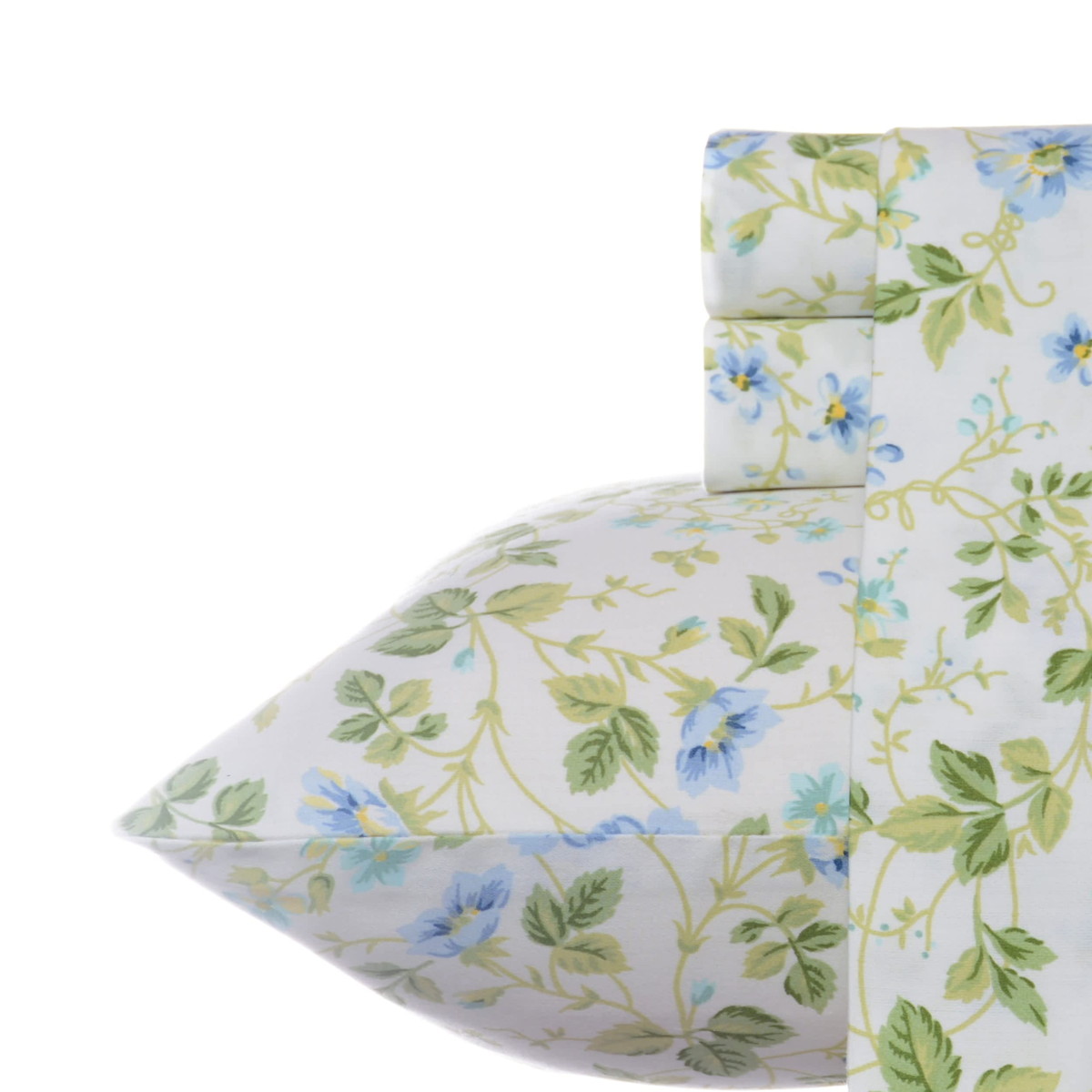 Laura Ashley キングサイズ シーツセット コットンサテン 花柄 春色 ブルー グリーン