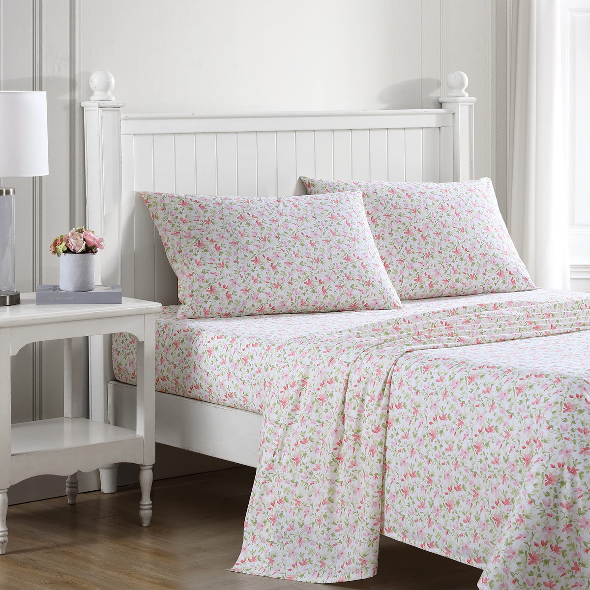 Laura Ashley 寝具カバーセット セミダブル フルサイズ ピンク 花柄 コットン パーケール 布団カバー シーツ
