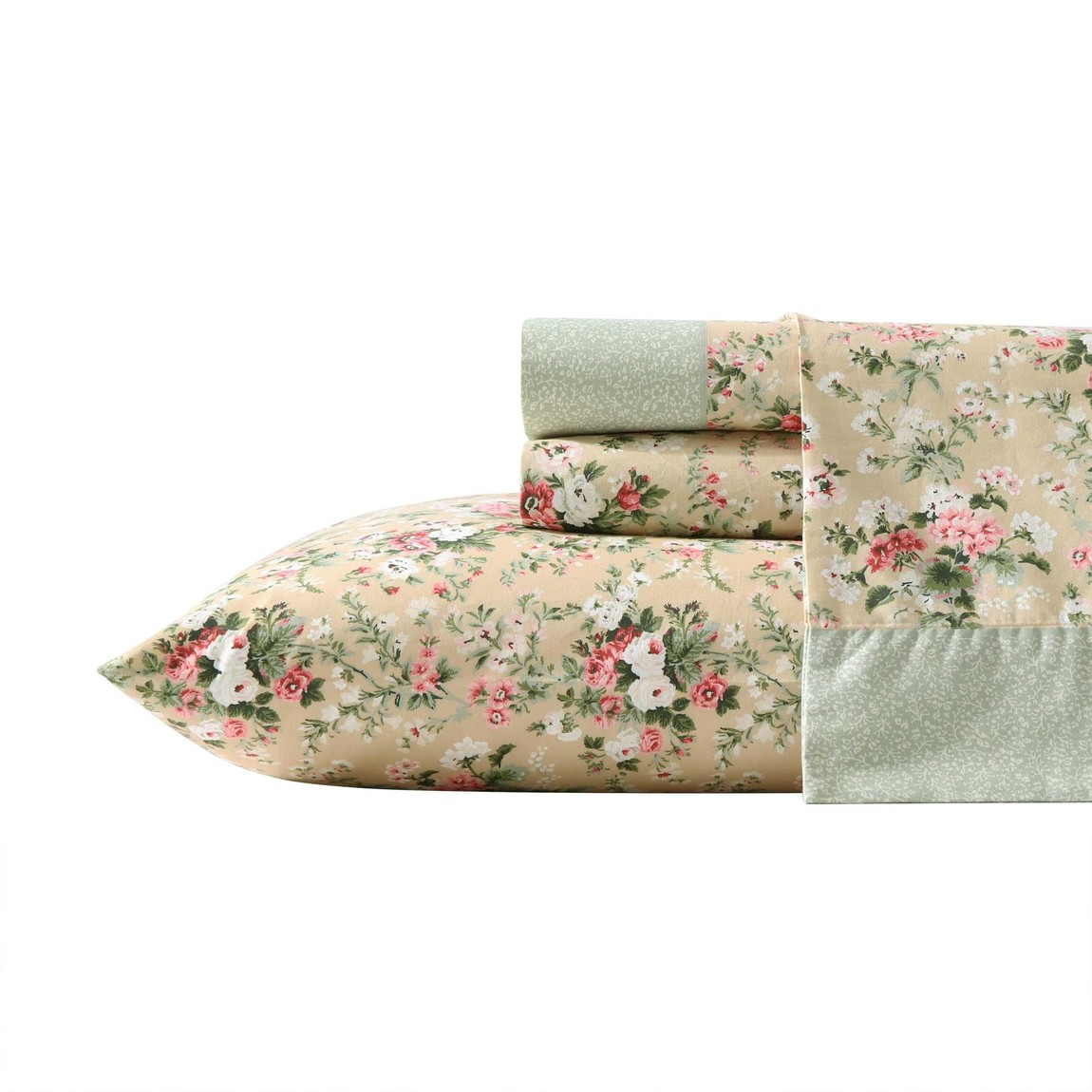 ローラアシュレイ Laura Ashley 皇后陛下 敷き布書き割り 4点書き割り セリーヌドリーム 赤銅色 花柄 基準打数ケール 綿織物100% 綿 ボックス席敷き布 滑っこい敷き布 枕取りまかなう ピローケース 寝具取りまかなう書き割り 雅びやか 今めかしい 北欧 室内装飾 洗える
