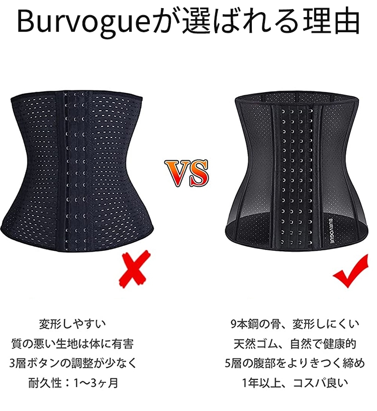 市場 Burvogueコルセット 人気 ウエストトレーニング くびれ