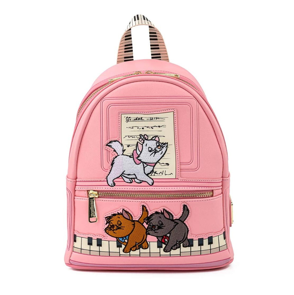 Loungefly Disney おしゃれキャット ピアノキティーズ レディース ダブルストラップ ショルダーバッグ