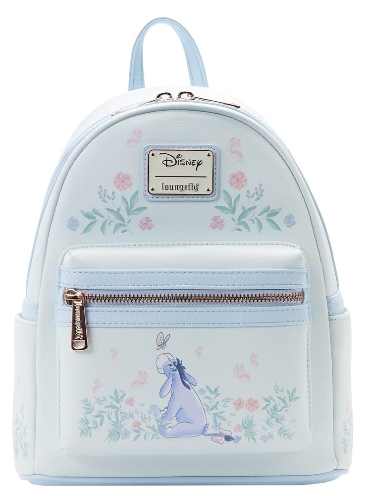Loungefly イーヨー ミニバックパック ハンドバッグ フローラルプリント ダブルストラップ ショルダーバッグ (ブルー イーヨー)｜Basqueバスク