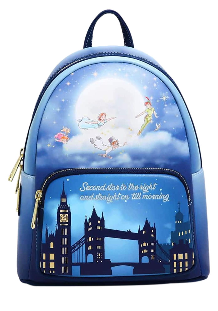 Loungefly Disney ピーターパン セカンドスター グロウ レディース ダブルストラップ ショルダーバッグ