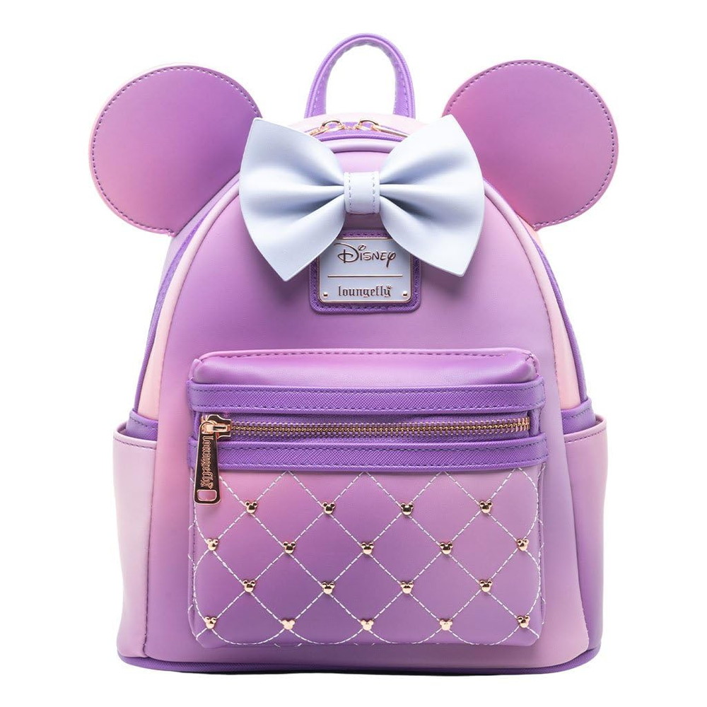 Loungefly Disney ミニーマウス クラシックシリーズ レディースバックパック - ラベンダーヘイズ
