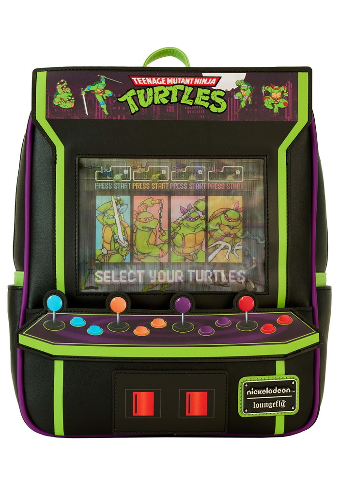 Loungefly Teenage Mutant Ninja Turtles 40周年記念 ヴィンテージアーケード ミニバックパック ブラック/チャコール ワンサイズ｜Basqueバスク