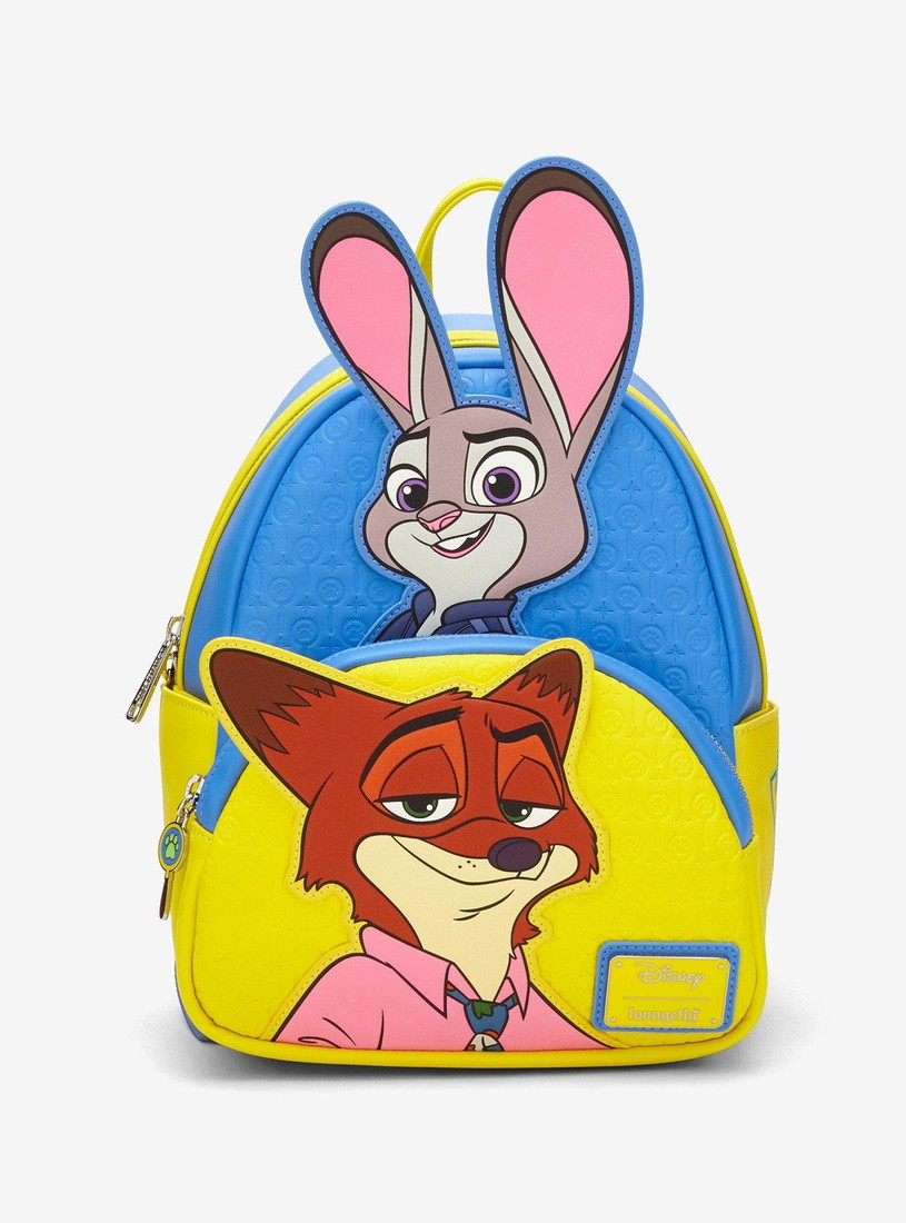 Loungeflyラウンジフライ ディズニー ズートピア ニック ジュディ スタック ミニバックパック レディース リュックサック ボックスランチ限定 キャラクター グッズ フェイクレザー