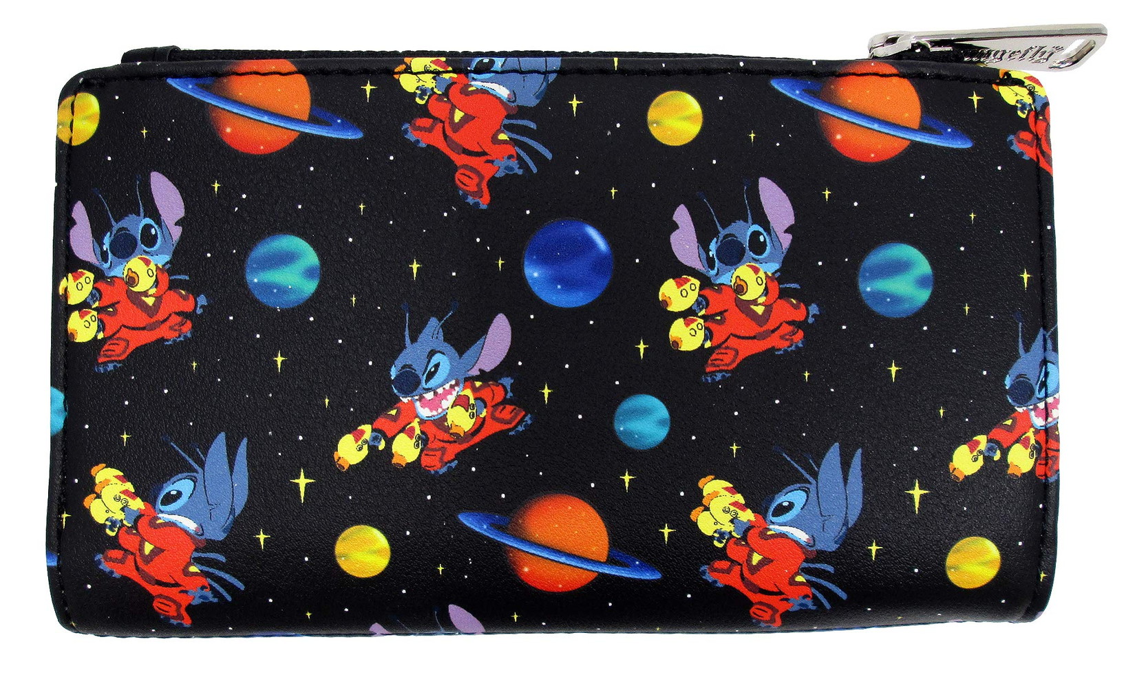 Loungefly x Disney リロ\u0026スティッチ はたご屋 空白文字 総柄刷り上げる フラップウォレット 黒いことマルチ 一大いさ バッグ・小物・ブランド雑貨-バックパック・リュック
