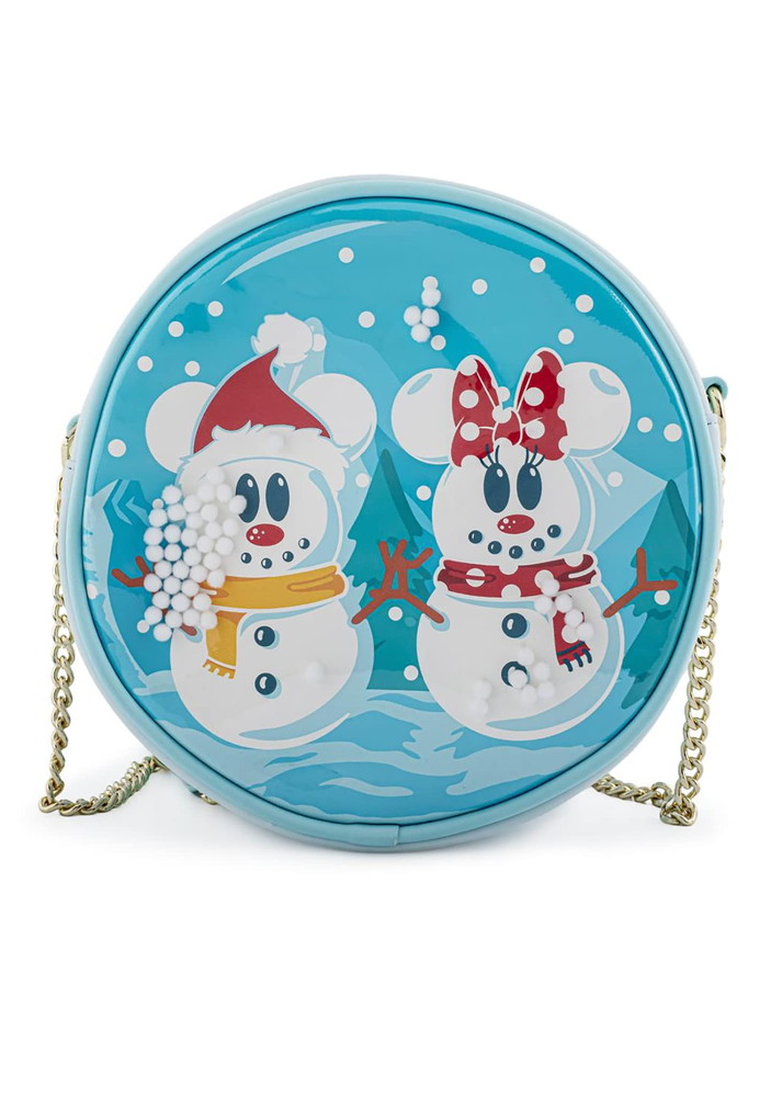 Loungefly X Disney ミッキー & ミニー スノーグローブ クロスボディバッグ - ファッション キュート クロスボディバッグ