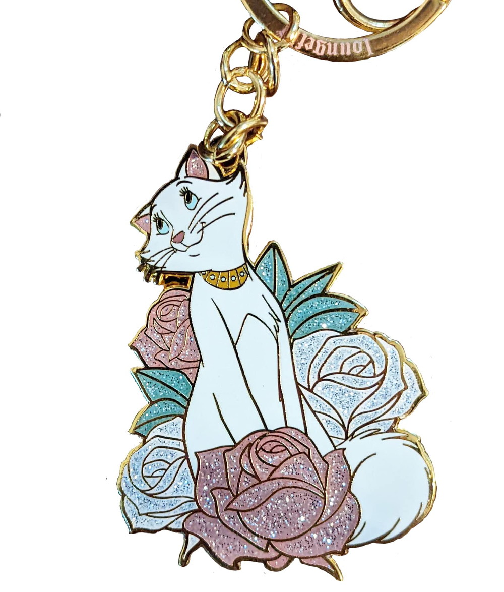 Loungefly おしゃれキャット ダッチェス イン パリ フローラル キーチェーン