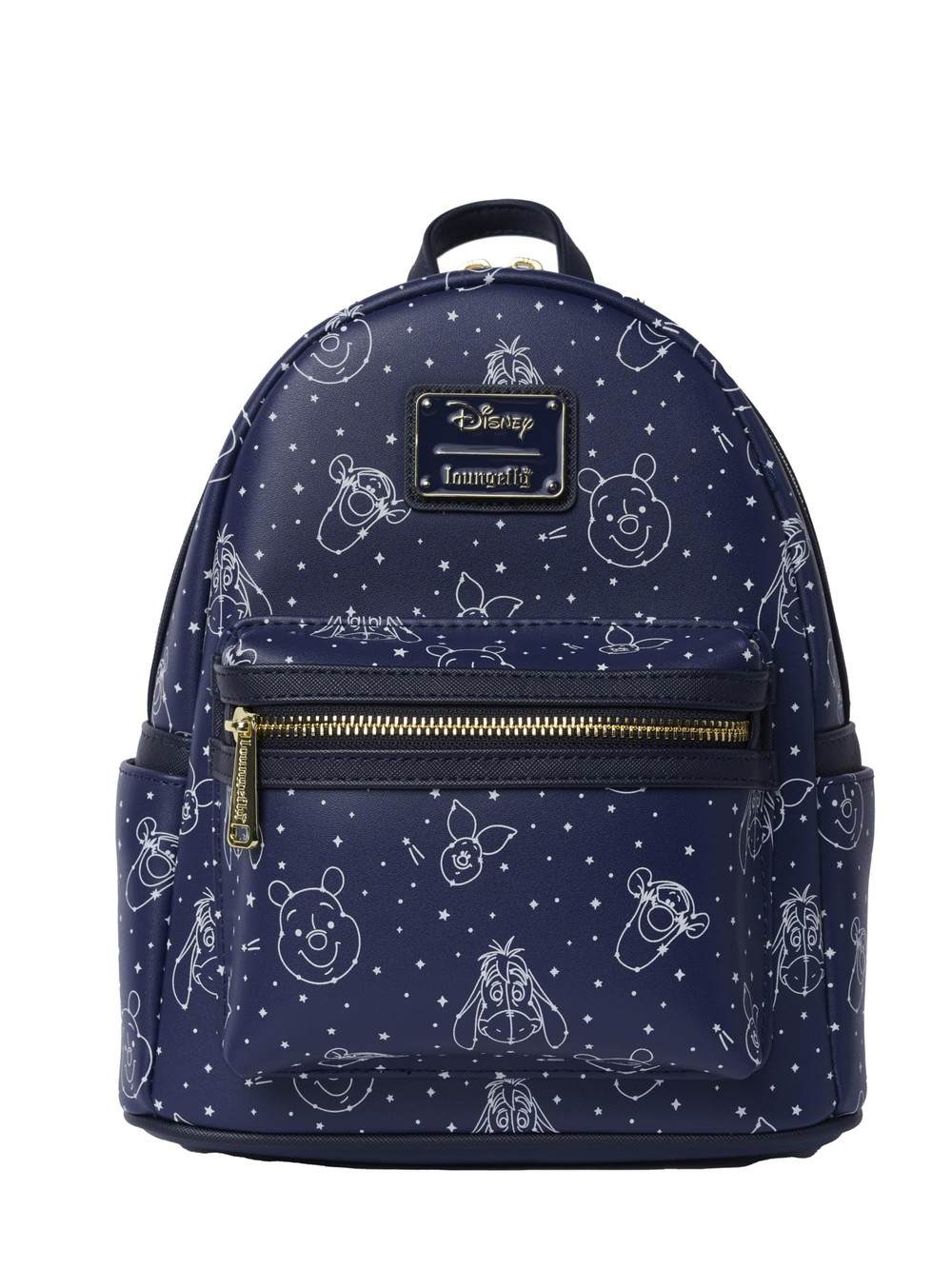 Loungefly くまのプーさん ネイビー ミニバックパック ハンドバッグ 星座プリント ダブルストラップショルダーバッグ|Basqueバスク