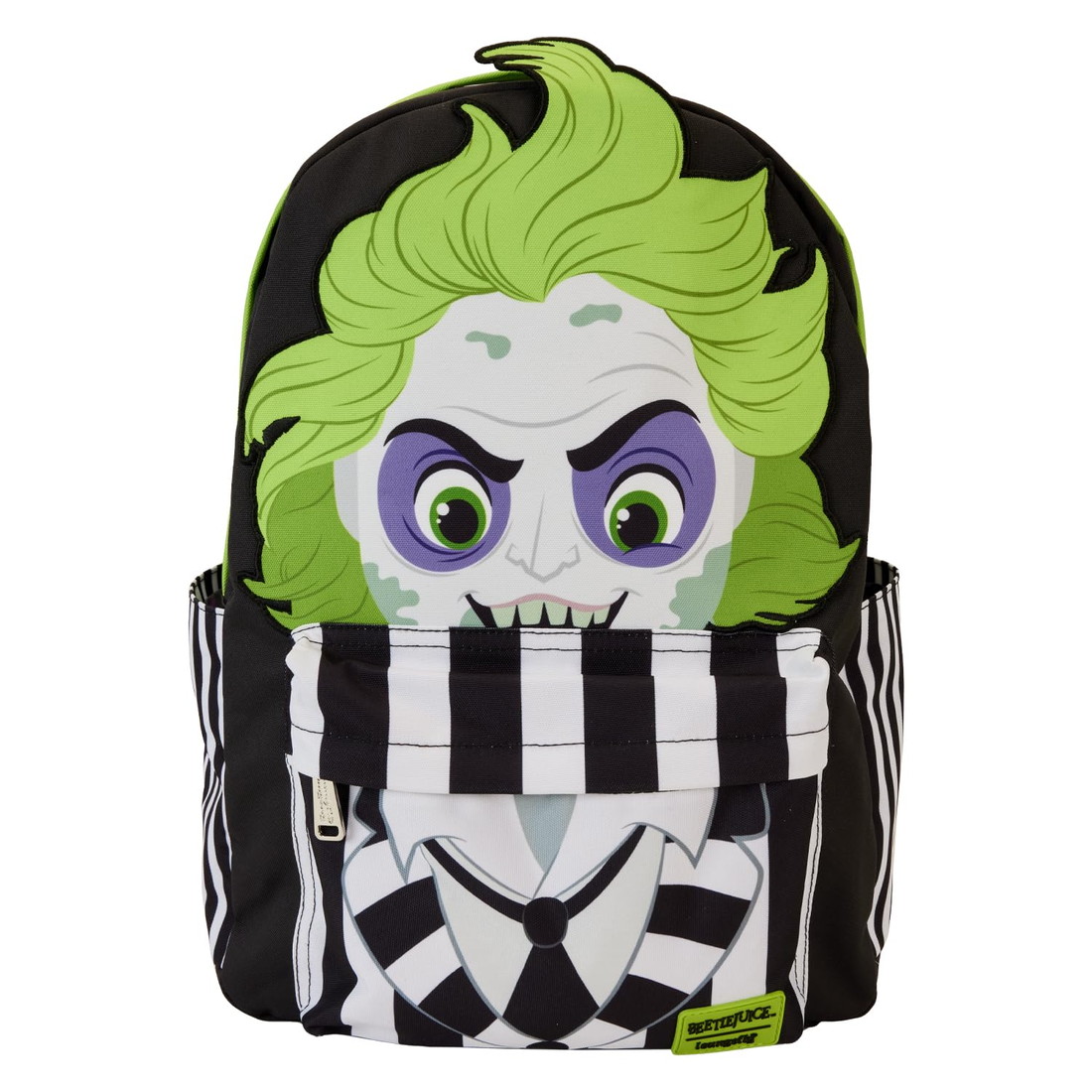 Loungeflyラウンジフライ ビートルジュース コスプレ フルサイズ ナイロン リュックサック メンズ レディース バックパック ストライプ キャラクター 映画 グッズ｜Basqueバスク