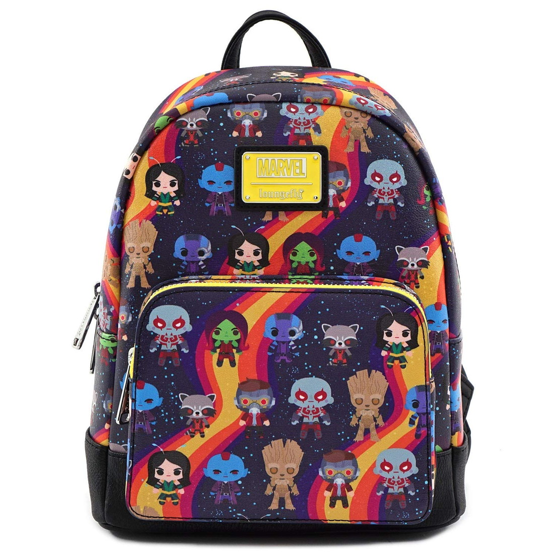 Loungeflyラウンジフライ マーベル ガーディアンズ・オブ・ギャラクシー チビキャラ プリント ミニバックパック レディース リュックサック バッグ キャラクター グッズ