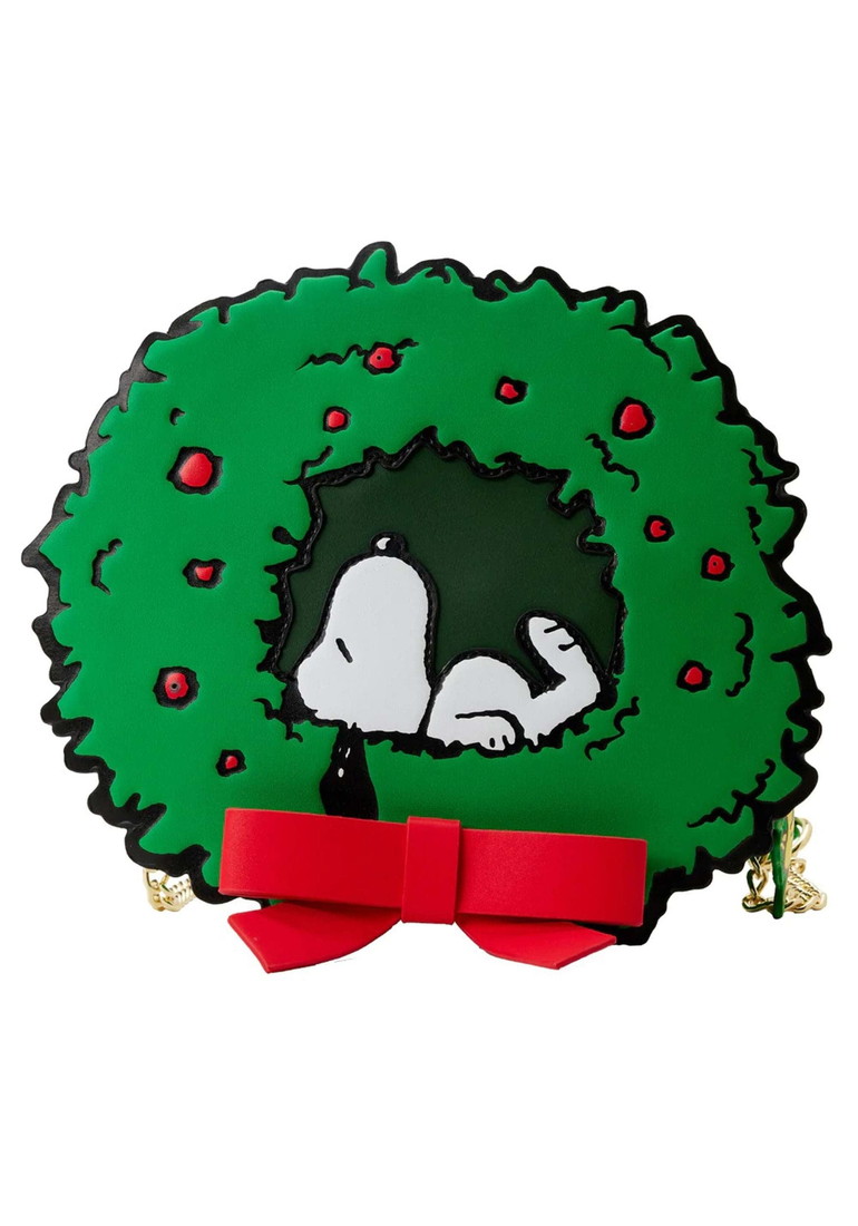Loungeflyラウンジフライ ピーナッツ スヌーピー ウッドストック クリスマス リース ライトアップ レディース ショルダーバッグ クロスボディバッグ キャラクター グッズ｜Basqueバスク