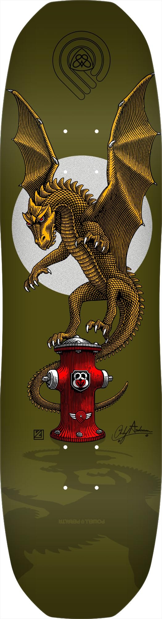 Powell Peralta Andy Anderson Hydrant スケートボード デッキ 8.4" x 32.03" Green 7-Ply Maple|Basqueバスク