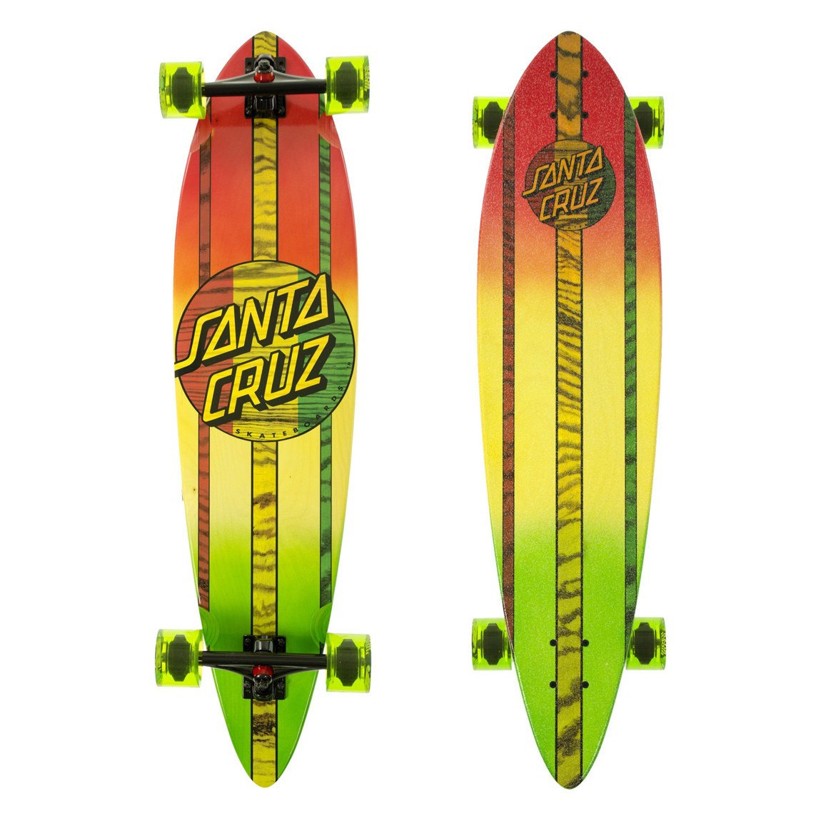 Santa Cruz Mahaka Rasta Fade Pintail クルーザー スケートボード コンプリート 9.58インチ|Basqueバスク