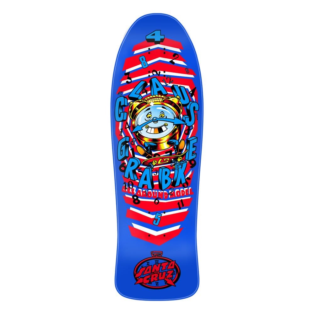 Santa Cruz Claus Grabke All Around Reissue スケートボード デッキ 10.4インチ ネオンブルー オールドスクール｜Basqueバスク