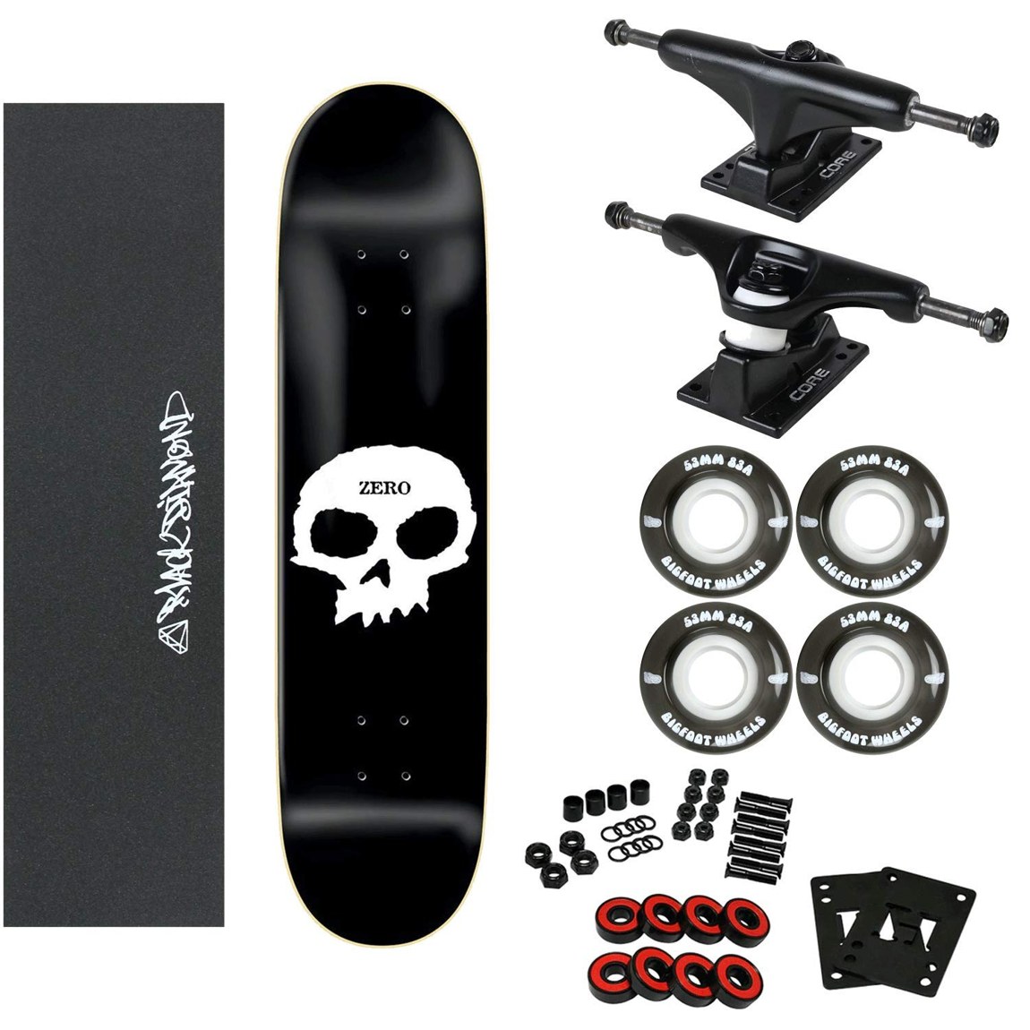 Zero Skateboards Single Skull 7.75" スケートボード コンプリート 83A ソフトウィール仕様|Basqueバスク