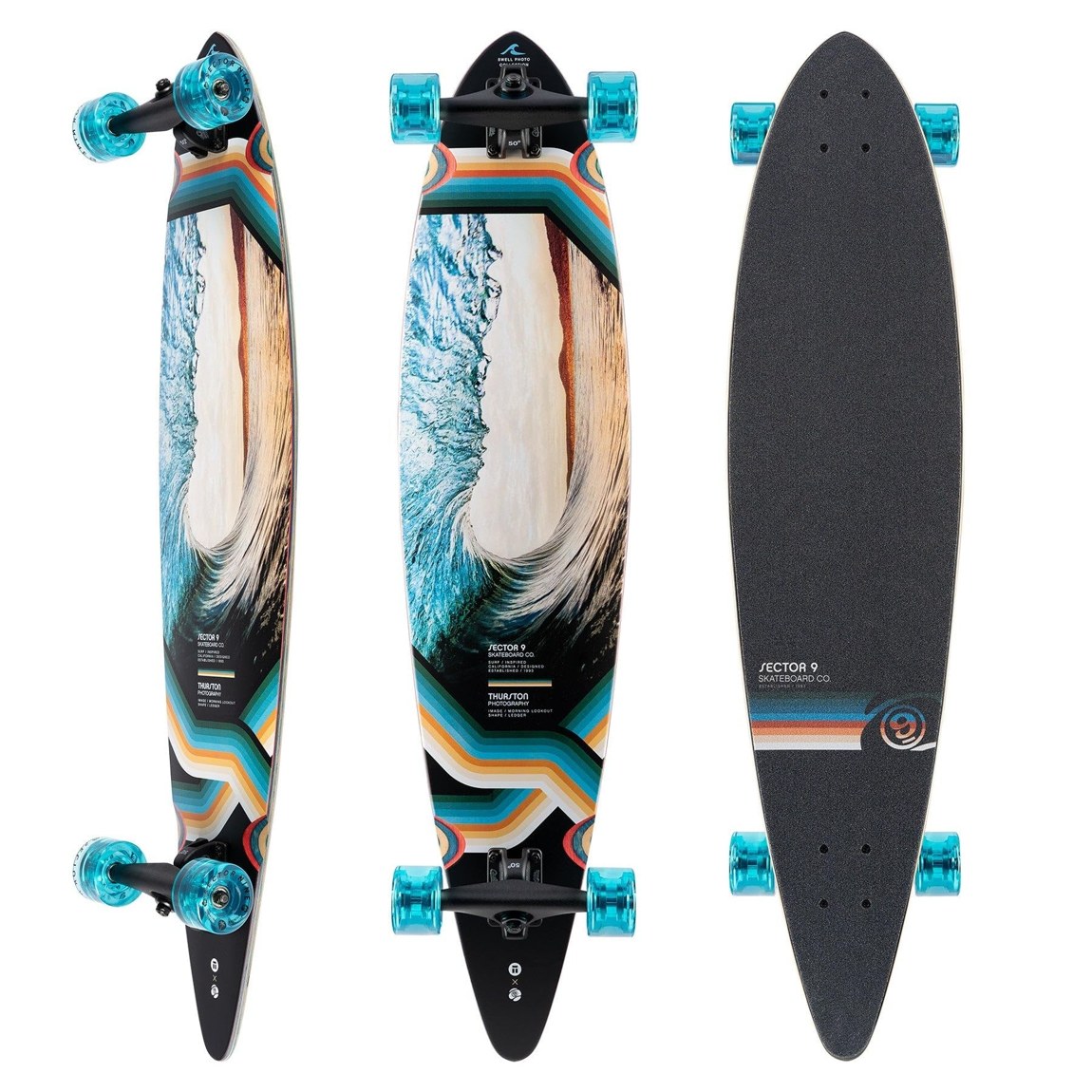 Sector 9 Ledger Launch ロングボード コンプリート 40.0x9.25インチ カービング コミューター|Basqueバスク