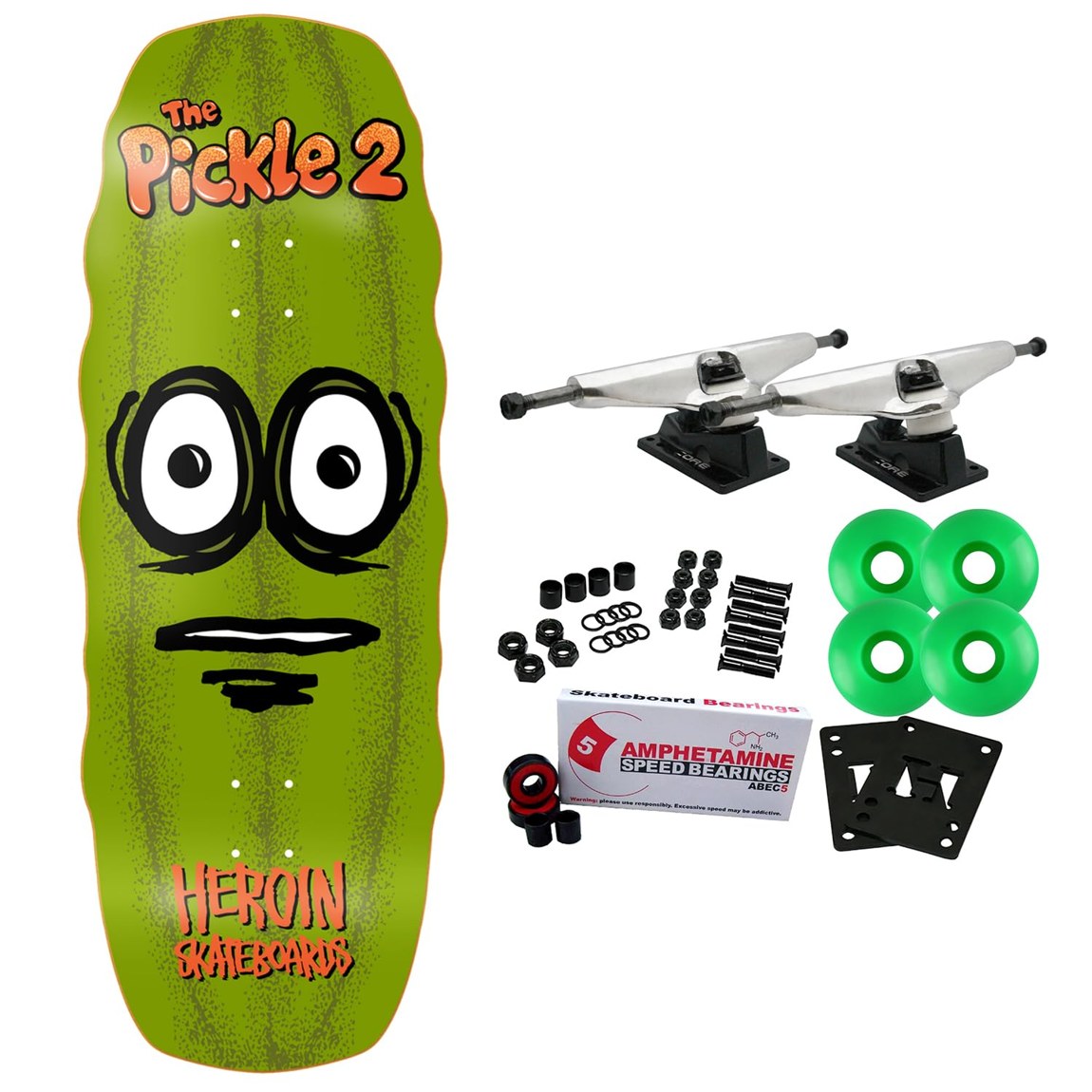 Heroin Skateboard The Pickle 2 スケートボード コンプリート 11.125インチ 7層メープル｜Basqueバスク
