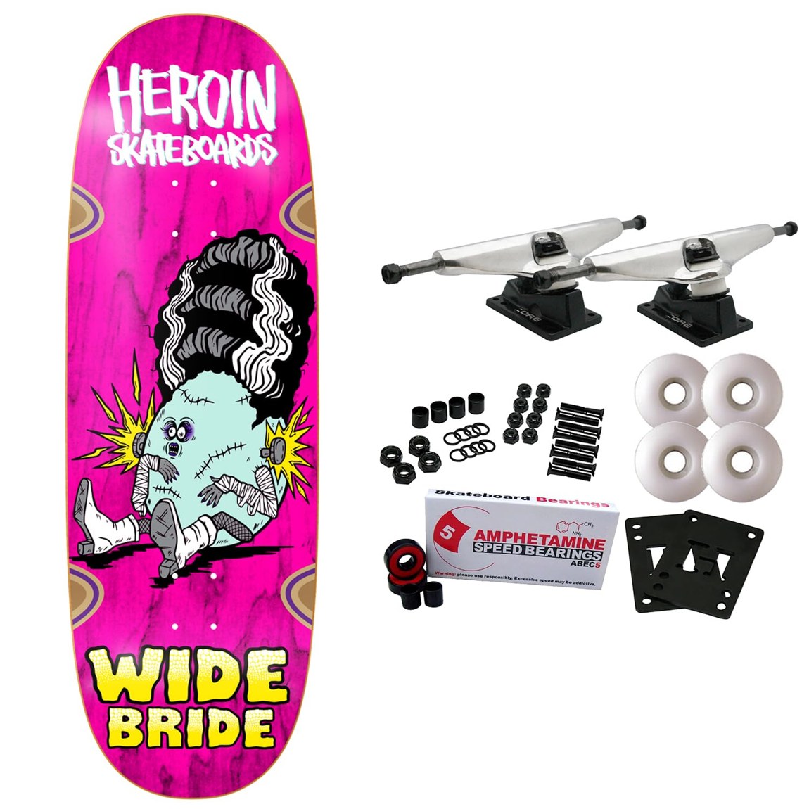 Heroin Wide Bride スケートボード コンプリート 10.4インチ 10.4" x 32.4"｜Basqueバスク
