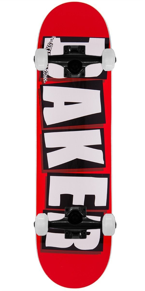 Baker Brand Logo White スケートボード コンプリート 8.125インチ ブラックトラック 組み立て済み|Basqueバスク