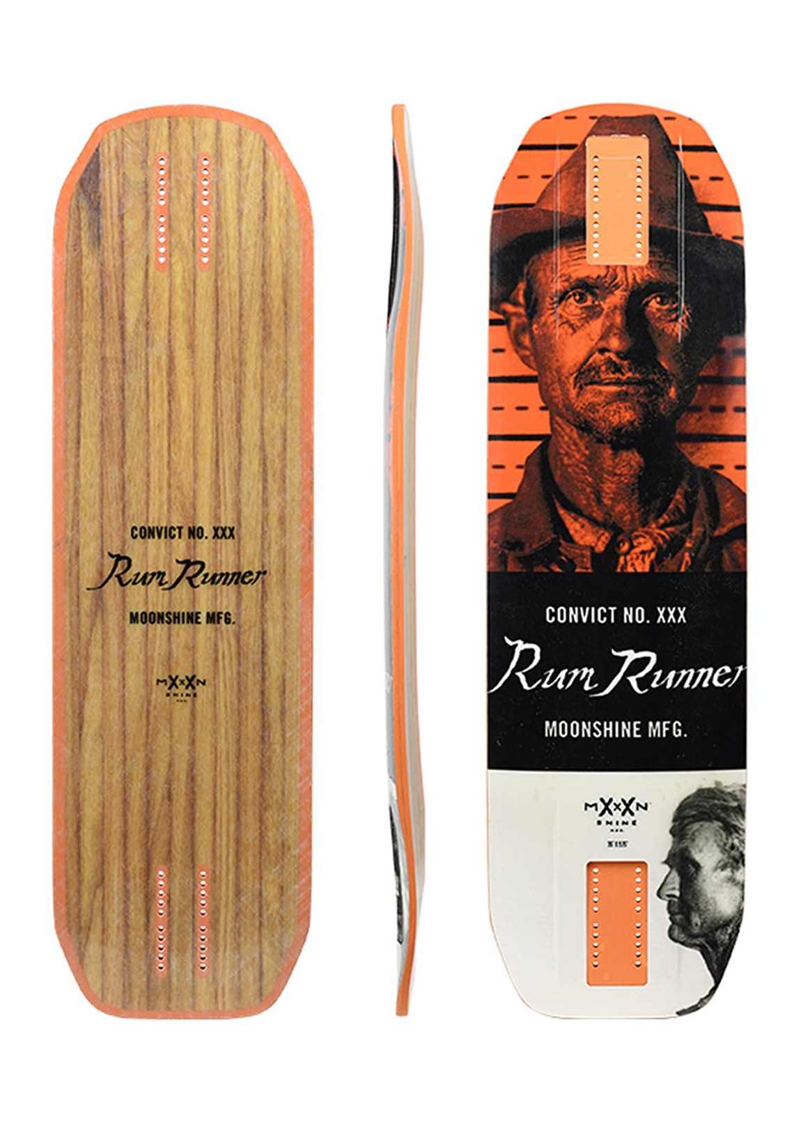 Moonshine Mfg Convict V2 Rum Runner ロングボード デッキ 10インチ 35インチ ダウンヒル フリーライド｜Basqueバスク