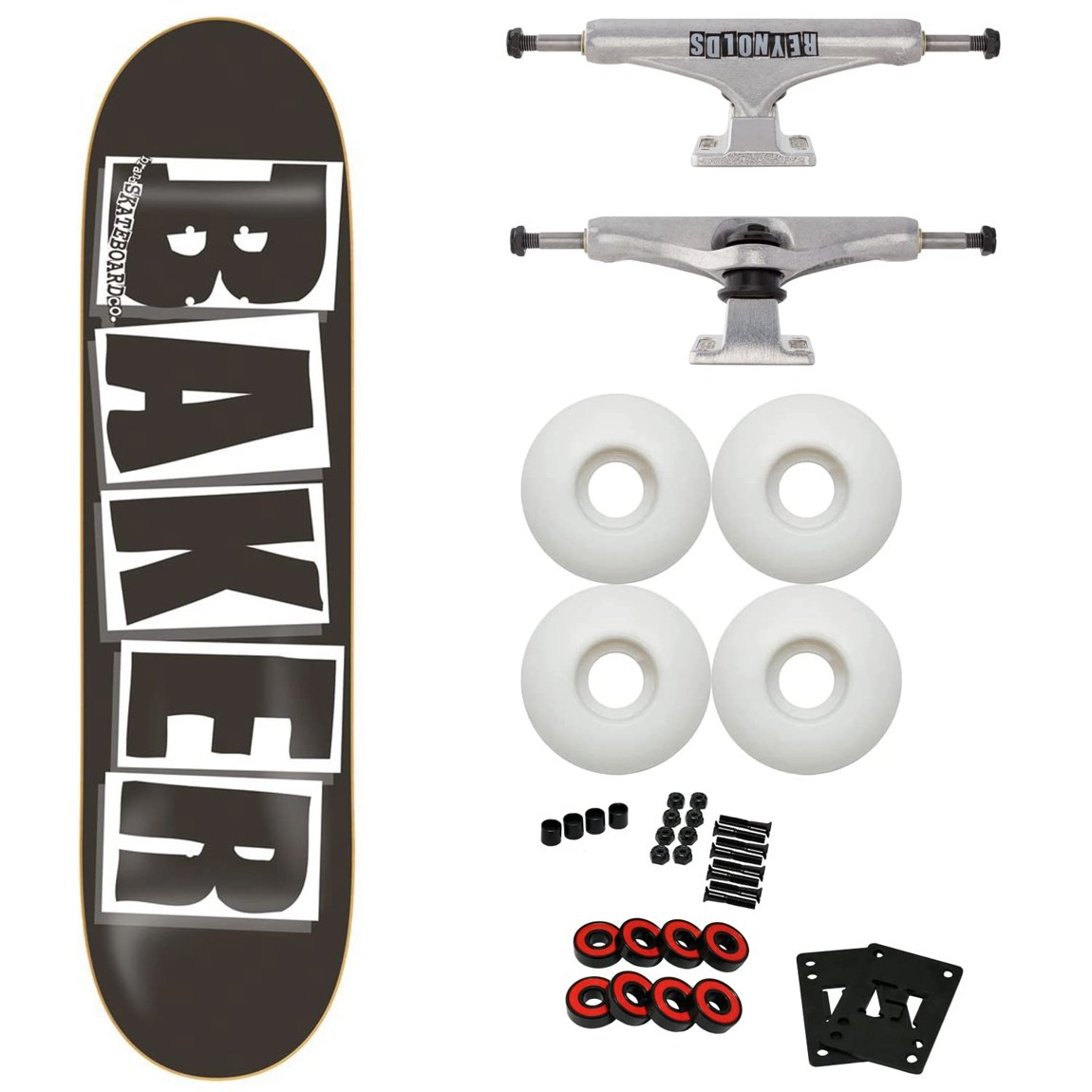 Baker スケートボード コンプリート 8.0インチ Independent Reynolds Mid Hollow トラック 52mm 95A ウィール|Basqueバスク