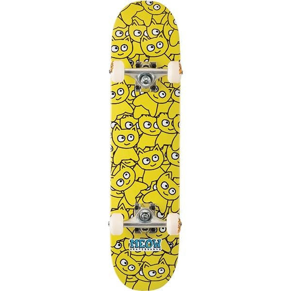 Meow Skateboards Sticker Pile Yellow Micro スケートボード コンプリート 完成品 6.75" x 28"|Basqueバスク