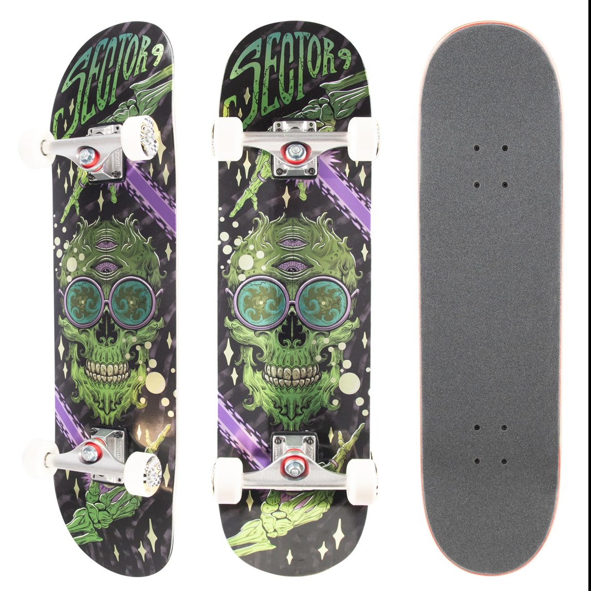 Sector 9 Death Ray 8.0" Popsicle コンプリート スケートボード パーク シルバーフォイル|Basqueバスク