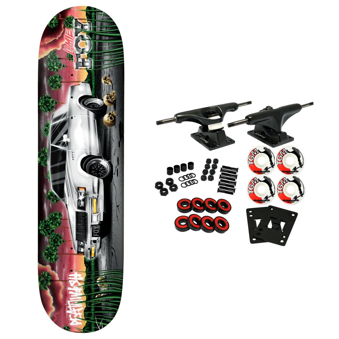Deathwish Jamie Foy Samborgini Twin スケートボード コンプリート 8.5" x 32"|Basqueバスク