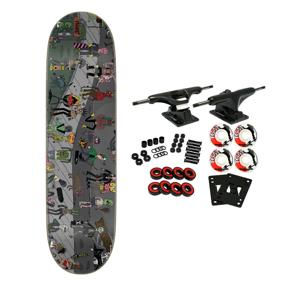 Creature Shred Party Deux Raffin スケートボード コンプリート 8.53インチ x 32.19インチ|Basqueバスク