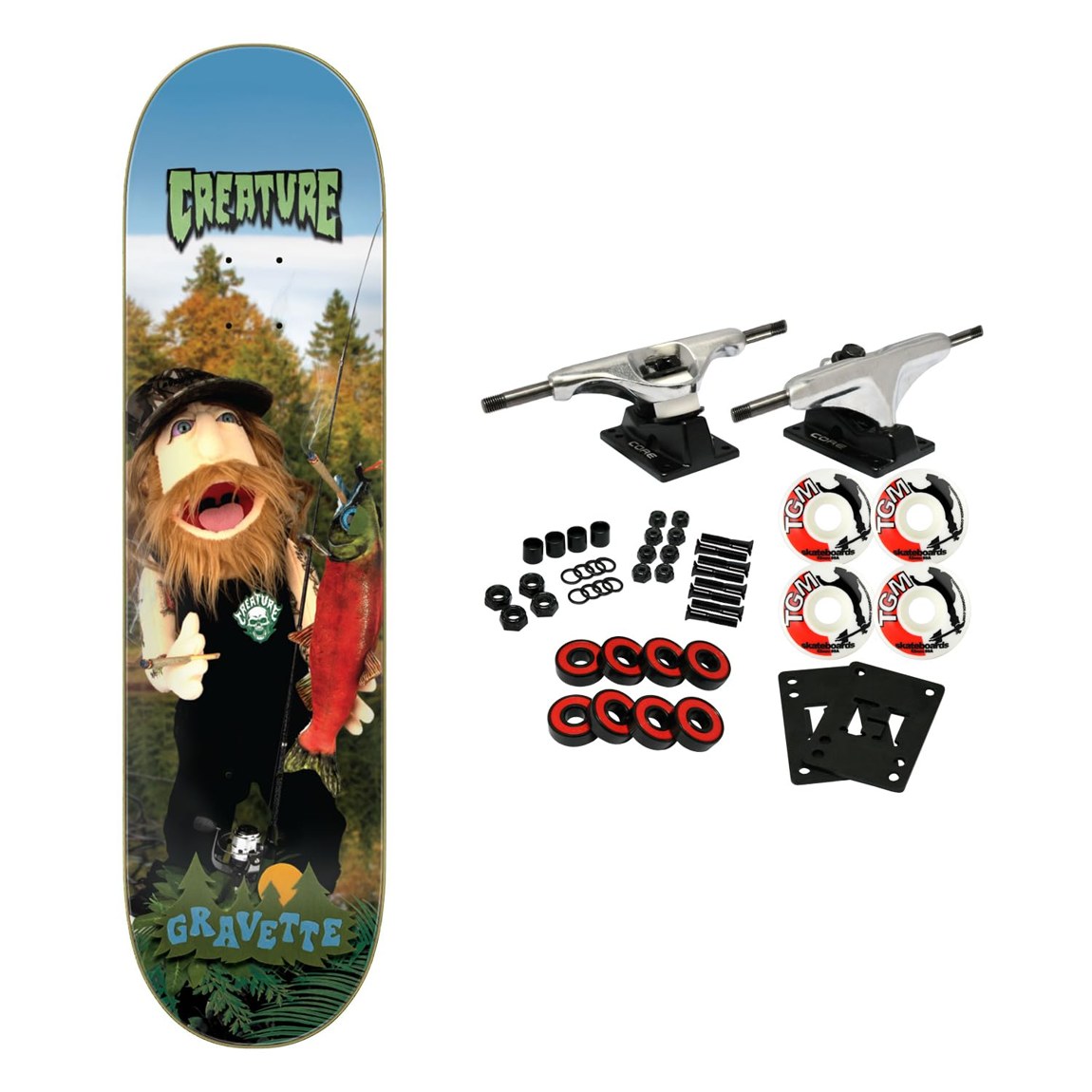 Creature Gravette Fuzzy Creature Fiends スケートボード コンプリート 8.3インチ x 32.2インチ|Basqueバスク