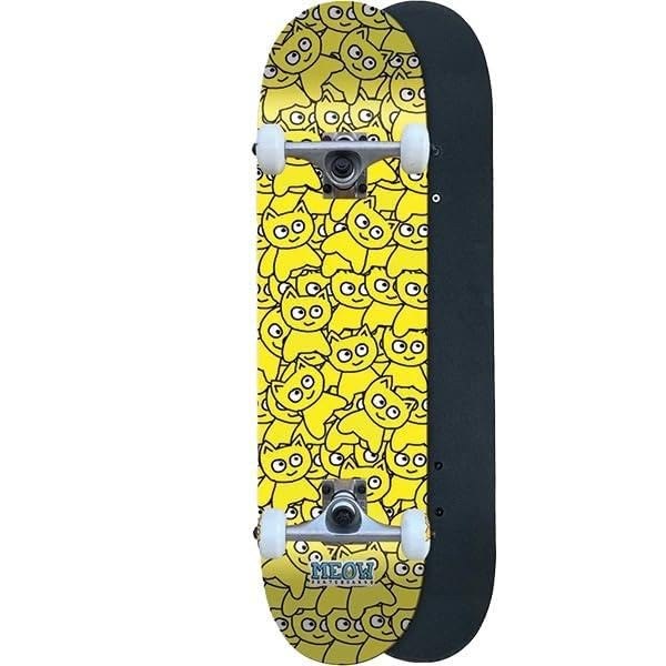 Meow Skateboards Sticker Pile Yellow コンプリート スケートボード 6.75" x 28" Soft Top Griptape|Basqueバスク