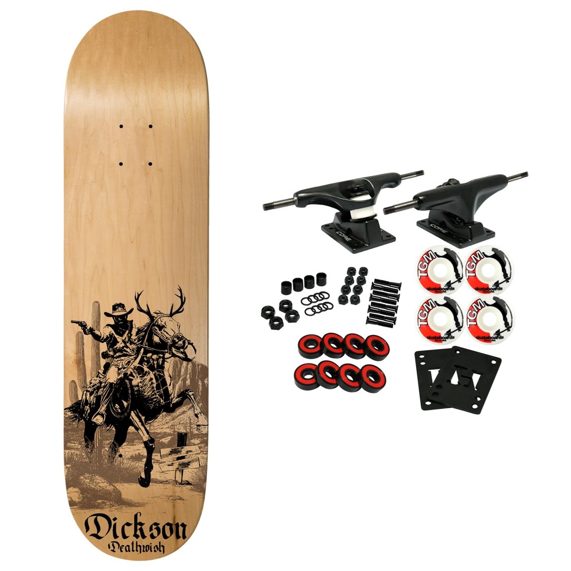 Deathwish Jon Dickson Hunt スケートボード コンプリート 8.25" x 31.5" 7プライ北米メイプル｜Basqueバスク