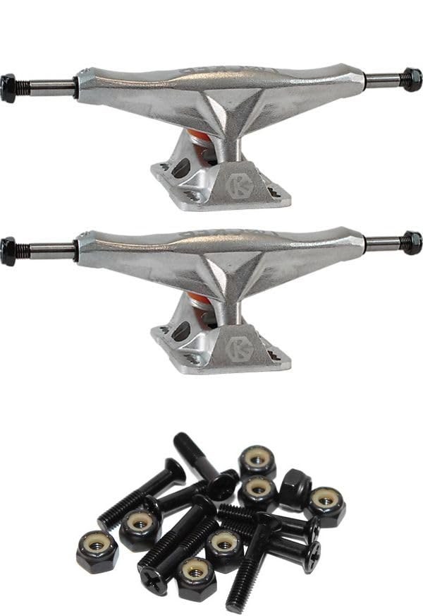 Grind King Truck Co. Locker Raw Silver スケートボード トラック 5.4インチ ハンガー 8.0インチ アクスル 1インチ ビスセット｜Basqueバスク 21,456円